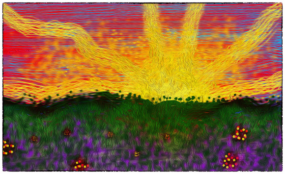 paisagem com sol